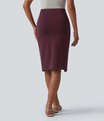 High Waisted Bodycon Knee Length Casual Skirt