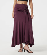 Mid Rise Ruched Mermaid Maxi Party Skirt
