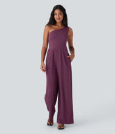 Breezeful™ One Shoulder Quick Dry Jumpsuit with Pockets