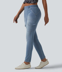 Halara Flex™ Mid Rise Skinny Casual Cargo Jeans with Pockets