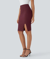 Patitoff™ Flow Pet Hair Resistant High Waisted Tummy Control 2-in-1 Bodycon Midi Casual Skirt