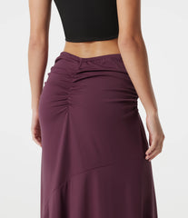 Mid Rise Ruched Mermaid Maxi Party Skirt