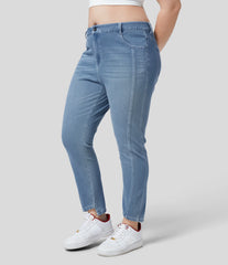 Halara Flex™ Mid Rise Zipper Pockets Casual Plus Size Skinny Jeans