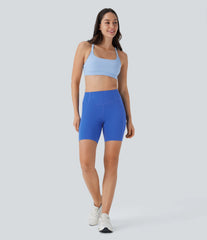 SoftlyZero™ High Waisted Tummy Control Cut Out Shaping Yoga Biker Shorts 7''-UPF50+