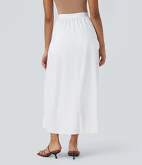 Breezeful™ High Waisted Tie Front Flowy 2-in-1 Maxi Quick Dry Casual Skirt