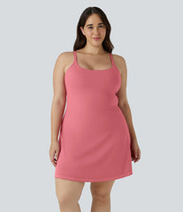 Everyday SoftlyZero™ Plush 2-in-1 Flare Plus Size Activity Dress-Wannabe-Longer Length