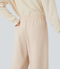 Mid Rise Straight Leg Workout Pants with Pockets