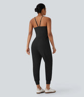 Breezeful™ Pocket Tapered Quick Dry Casual Slip Jogger Jumpsuit