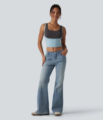 Halara Flex™ Low Rise Flare Casual Jeans with Pockets