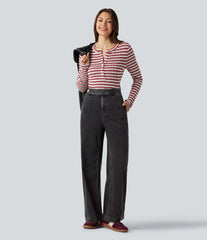 Halara Flex™ High Waisted Straight Leg Casual Jeans with Pockets