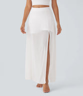 Mid Rise 2-in-1 Maxi Dance Skirt with Pocket