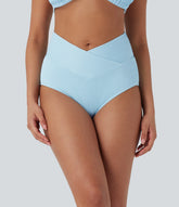Ribbed Low Rise Crossover Bikini Bottom Swimsuit