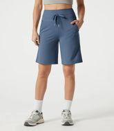 SoftlyZero™ Plush High Waisted Drawstring Workout Shorts with Pockets