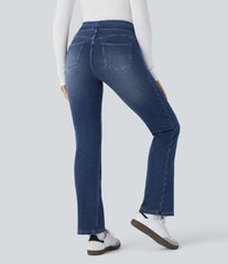 Halara Flex™ Denim Heat High Waisted Pockets Washed Casual Bootcut Jeans