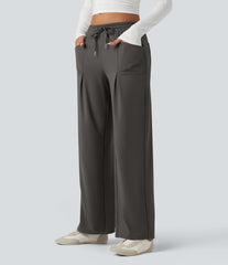 Halara Flex™ DayStretch Mid Rise Drawstring Wide Leg Work Pants with Pockets