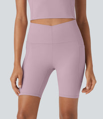 Halara UltraSculpt™ Cool Quick Dry High Waisted Tummy Control Training Biker Shorts 7'' with Pockets-UPF50+