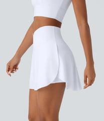 High Waisted Crossover 2-in-1 Pocket InstantCool Quick Dry Mini Skirt