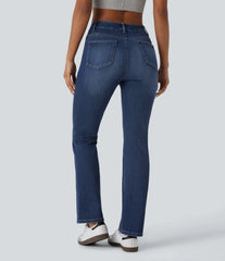 Halara Flex™ High Waisted Pockets Washed Casual Bootcut Jeans