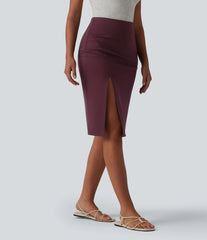 High Waisted Bodycon Knee Length Casual Skirt