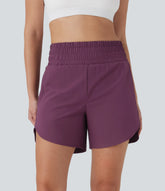 Breezeful™ High Waisted Pockets 2-in-1 Curved Hem Quick Dry Running Shorts 5.5''-Longer Length