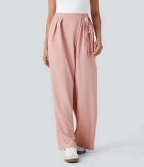Halara Flex™ High Waisted Tie Side Wide Leg Work Pants with Pockets