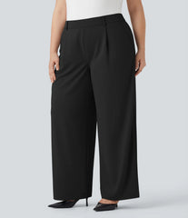 Halara Flex™ High Waisted Straight Leg Crepe Work Plus Size Pants with Pockets