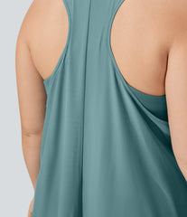 Breezeful™ RacerPocket High Low Flowy Midi Quick Dry Casual Plus Size Dress