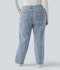 Halara Flex™ High Waisted Straight Leg Casual Plus Size Jeans with Pockets