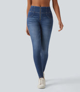 Halara Flex™ Mid Rise Zipper Tummy Control Casual Skinny Jeans with Pockets