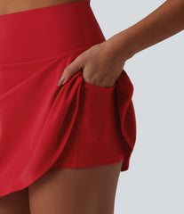 SoftlyZero™ Airy High Waisted Tummy Control 2-in-1 InstantCool Mini Tennis Skirt with Pockets-UPF50+