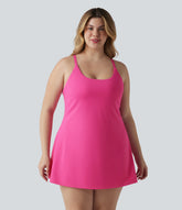 SoftlyZero™ Plush Push-Up Adjustable Straps Crisscross Backless Built-in Bra Dance Plus Size Active Dress-Easy Peezy Edition