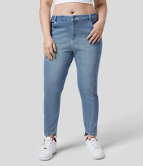 Halara Flex™ Mid Rise Zipper Pockets Casual Plus Size Skinny Jeans