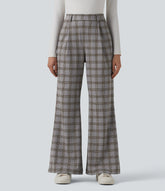 Halara Flex™ High Waisted Plaid Work Flare Pants with Pockets