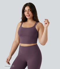 Plus Size Halara UltraSculpt™ Built-in Bra Double Straps Twisted Backless Cropped Yoga Tank Top