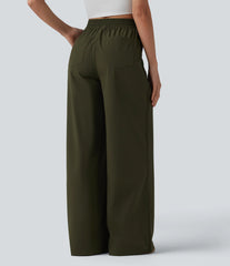 High Waisted Wide Leg Baggy Casual Pants with Pockets
