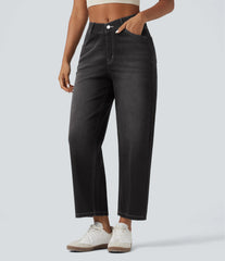 Halara Flex™ High Waisted V-Shaped Casual 7/8 Baggy Jeans with Pockets