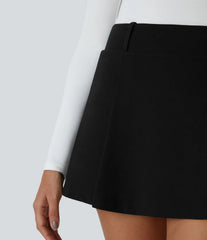 High Waisted 2-in-1 Pocket Micro Mini Casual Skirt