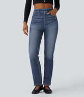 Halara Flex™ High Waisted Tummy Control Washed Casual Slim Jeans with Pockets