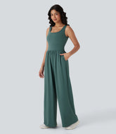 SoftlyZero™ Airy Wide Leg InstantCool Yoga Jumpsuit with Pockets-Easy Peezy