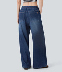Halara Flex™ Low Rise Drawstring Stretchy Knit Casual Baggy Sweatpants Jeans with Multiple Pockets