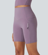 Halara UltraSculpt™ Cool Quick Dry High Waisted Tummy Control Hiking Biker Shorts 7'' with Pockets-UPF 50+