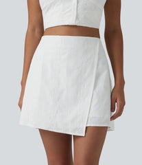 High Waisted Mini 2-in-1 Embroidery Resort A-line Skirt