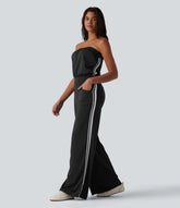 SoftlyZero™ QuickDry Tube Side Stripes Casual Jumpsuit with Pockets-Easy Peezy