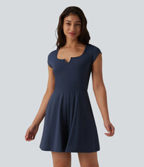 SoftlyZero™ Airy Short Sleeve Wide Leg InstantCool Yoga Romper with Pockets-Easy Peezy Edition