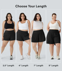 Pocket Plus Pocket 2-in-1 Gym Plus Size Shorts 2.5''