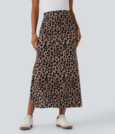 Halara UltraSculpt™ Leopard Print High Waisted Split Maxi Casual Skirt