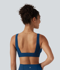 Deep V Neck Built-in Bra Bikini Top Swimsuit