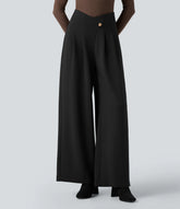 SpacerTek™ Super High Waisted Crossover Wide Leg Work Pants