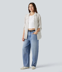 Halara Flex™ Low Rise Barrel Leg Casual Jeans with Pockets