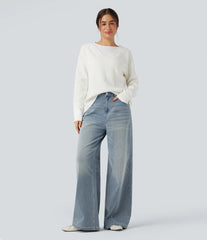 Halara Flex™ Mid Rise Casual Flowy Jeans with Pockets